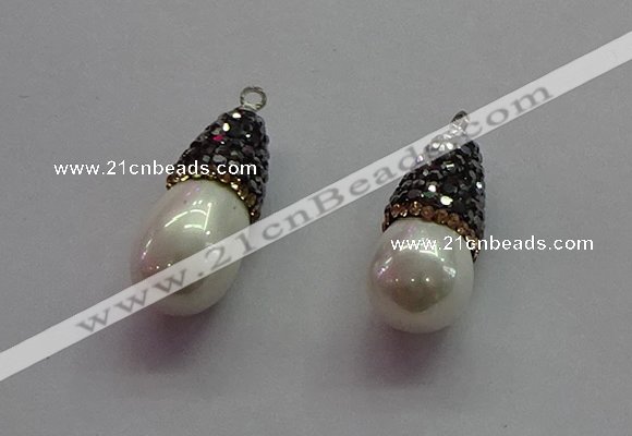 CGP1500 10*25mm teardrop pearl shell pendants wholesale