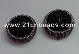 CGP1568 35mm carved black obsidian pendants wholesale