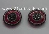 CGP1574 35mm coin crazy lace agate pendants wholesale
