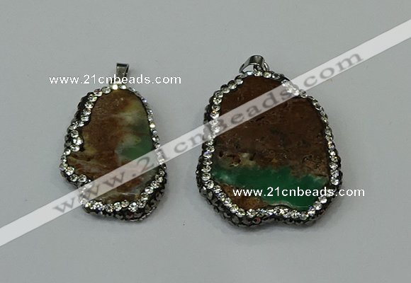 CGP221 20*35mm - 30*40mm freeform australia chrysoprase pendants