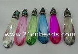 CGP239 20*80mm faceted teardrop crystal glass pendants wholesale