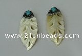 CGP292 22*60mm leaf pearl shell pendants wholesale