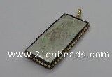 CGP3021 30*60mm - 40*60mm rectangle green apple jasper pendants