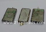 CGP3023 30*60mm - 40*60mm rectangle green apple jasper pendants