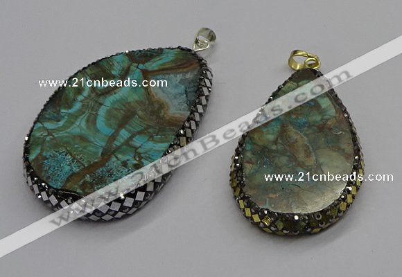 CGP3033 35*50mm - 40*65mm freeform ocean agate pendants