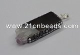 CGP3075 25*50mm - 30*65mm freeform druzy amethyst pendants