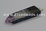 CGP3077 25*50mm - 30*65mm freeform druzy amethyst pendants