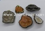 CGP3121 30*40mm - 40*50mm freeform druzy agate pendants