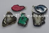 CGP3123 25*35mm - 40*50mm freeform druzy agate pendants