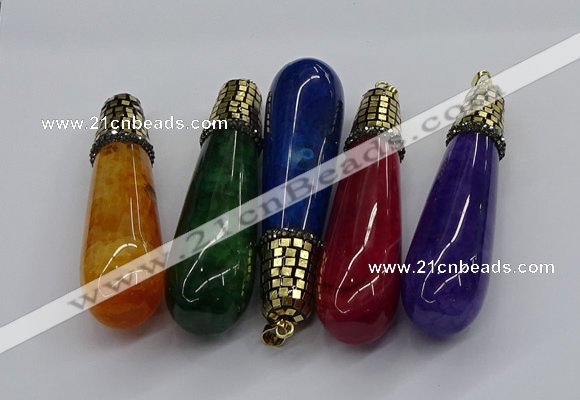CGP3161 20*75mm - 20*80mm teardrop agate gemstone pendants