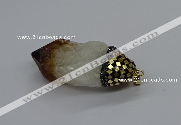 CGP3206 25*45mm - 28*50mm nuggets citrine gemstone pendants