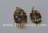 CGP3254 25*40mm - 30*50mm oval druzy agate pendants wholesale