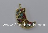 CGP3264 18*40mm - 20*45mm horn druzy agate pendants wholesale
