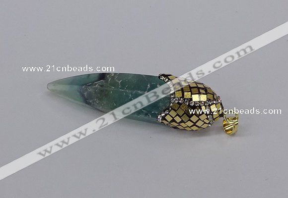 CGP3356 15*50mm - 16*65mm sticks fluorite gemstone pendants