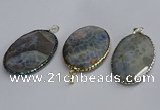 CGP3413 35*50mm faceted oval agate pendants wholesale
