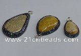 CGP3415 22*35mm - 35*50mm flat teardrop fossil coral pendants