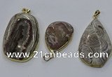 CGP3428 25*40mm - 35*55mm freeform crazy lace agate pendants