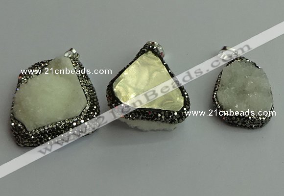 CGP564 22*30mm - 35*40mm freeform druzy agate pendants wholesale