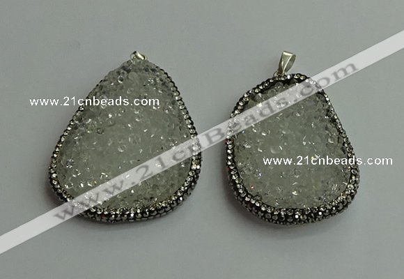 CGP568 30*45mm - 40*50mm freeform crystal glass pendants wholesale