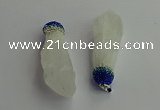 CGP604 18*55mm - 20*60mm nuggets white crystal pendants
