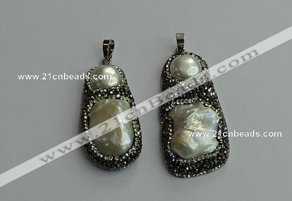 CGP614 22*40mm - 25*50mm freeform pearl pendants wholesale