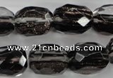 CGQ08 15.5 inches 15*20mm faceted egg-shaped gold sand quartz beads