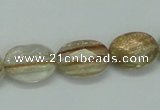 CGQ09 15.5 inches 13*18mm faceted oval gold sand quartz beads