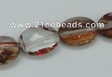 CGQ10 15.5 inches 13*18mm faceted oval gold sand quartz beads