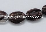CGQ11 15.5 inches 13*18mm faceted oval gold sand quartz beads