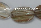 CGQ14 15.5 inches 20*30mm faceted oval gold sand quartz beads