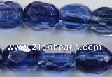 CGQ48 15.5 inches 15*20mm faceted egg-shaped blue gold sand quartz beads