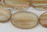 CGQ55 15.5 inches 20*30mm oval gold sand quartz beads wholesale