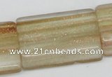 CGQ56 15.5 inches 24*35mm flat tube gold sand quartz beads wholesale