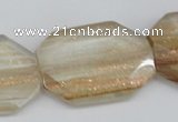 CGQ57 15.5 inches 28*35mm faceted octagonal gold sand quartz beads