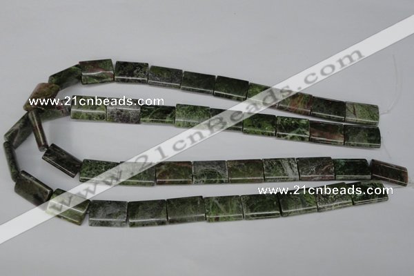 CGR36 15.5 inches 13*18mm flat tube green rain forest stone beads