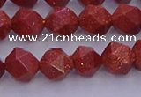 CGS452 15.5 inches 8mm faceted nuggets goldstone beads wholesale