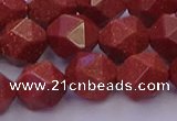 CGS453 15.5 inches 10mm faceted nuggets goldstone beads wholesale