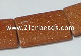 CGS85 15.5 inches 25*35mm rectangle goldstone beads wholesale