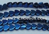 CHE1004 15.5 inches 6*6mm heart plated hematite beads wholesale