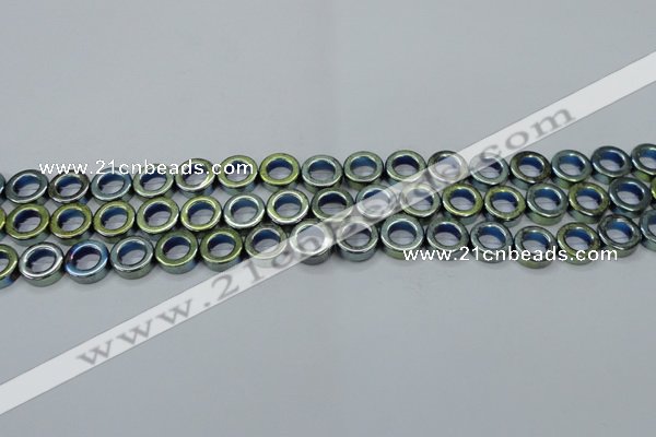 CHE1018 15.5 inches 12mm donut plated hematite beads wholesale