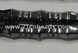 CHE208 15.5 inches 6*12mm bamboo hematite beads wholesale