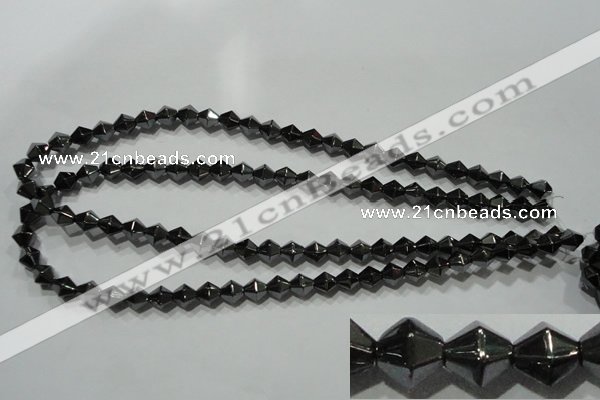 CHE216 15.5 inches 8*8mm faceted bicone hematite beads wholesale