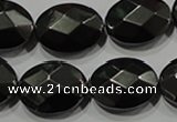 CHE284 15.5 inches 13*18mm faceted oval hematite beads wholesale