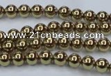 CHE433 15.5 inches 6mm round plated hematite beads wholesale