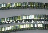 CHE582 15.5 inches 1*4*4mm square plated hematite beads wholesale