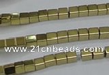 CHE592 15.5 inches 2*2mm cube plated hematite beads wholesale