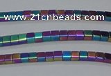 CHE603 15.5 inches 3*3mm cube plated hematite beads wholesale