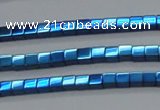 CHE605 15.5 inches 3*3mm cube plated hematite beads wholesale