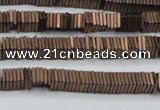 CHE620 15.5 inches 1*2*2mm square matte plated hematite beads