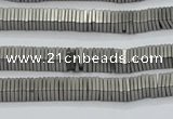 CHE632 15.5 inches 1*4*4mm square matte plated hematite beads